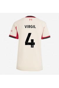 Liverpool Virgil van Dijk #4 Jalkapallovaatteet Naisten Vieraspaita 2025-26 Lyhythihainen